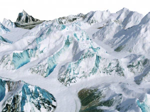 Broad Peak Mountain Pakistan Terrain 3D Model