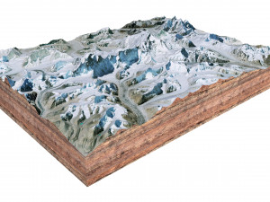 Cho Oyu Mountain Nepal China Terrain 3D Model