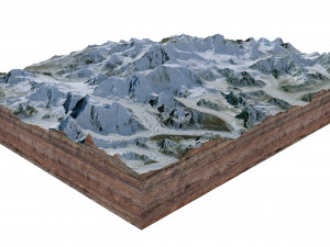 Cho Oyu Mountain Nepal China Terrain 3D Model