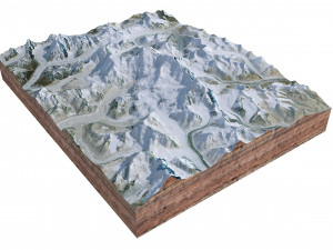 Cho Oyu Mountain Nepal China Terrain 3D Model