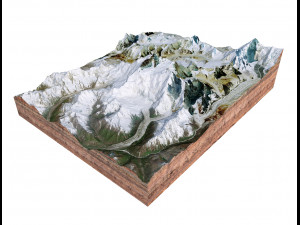 Chomo Lonzo Mountain Tibet China Terrain 3D 모델