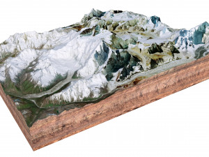 Chomo Lonzo Mountain Tibet China Terrain 3D 모델