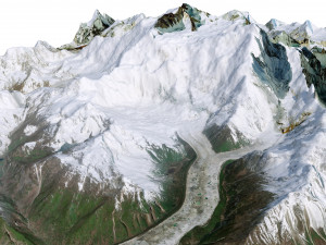Chomo Lonzo Mountain Tibet China Terrain 3D 모델
