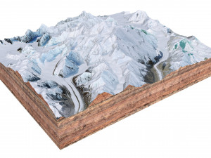 Denali Mountain Alaska USA Terrain Modello 3D