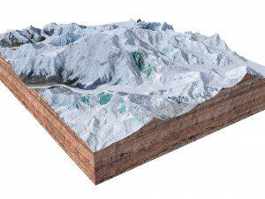 Denali Mountain Alaska USA Terrain Modello 3D