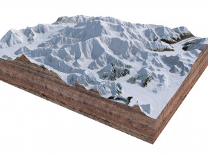 Denali Mountain Alaska USA Terrain Modello 3D