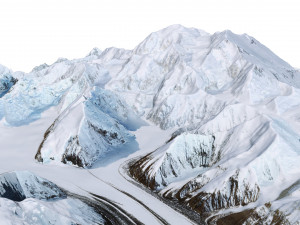 Denali Mountain Alaska USA Terrain Modello 3D