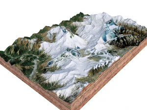 Terreno del Nepal della catena montuosa del Dhaulagiri Modello 3D