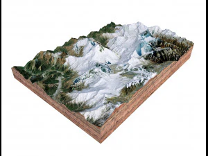 Dhaulagiri Mountain Range Nepal Terrain 3D Model