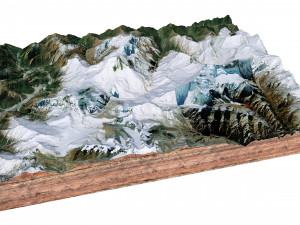 Dhaulagiri Mountain Range Nepal Terrain Modelo 3D