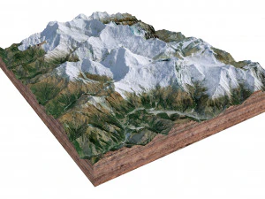 Dhaulagiri Mountain Range Nepal Terrain 3D Model