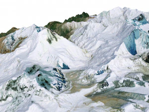 Dhaulagiri Mountain Range Nepal Terrain 3D Model