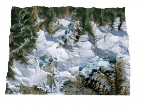 Dhaulagiri Mountain Range Nepal Terrain 3D Model