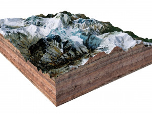 Dhaulagiri Mountain Range Nepal Terrain Modelo 3D