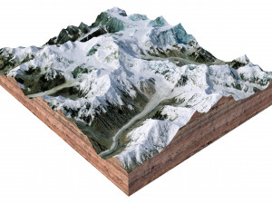 Disteghil Sar Mountain Pakistan Terrain 3D Model