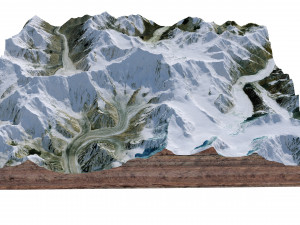Disteghil Sar Mountain Pakistan Terrain 3D Model