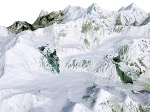 Disteghil Sar Mountain Pakistan Terrain 3D Model