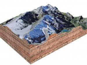 Doldenhorn Alps Switzerland Terrain 3Dモデル