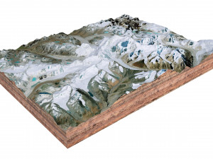 Gangkhar Puensum Mountain China Terrain Modelo 3D