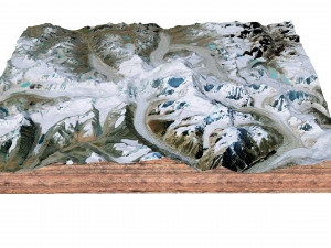 Gangkhar Puensum Mountain China Terrain Modelo 3D