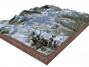 Gangkhar Puensum Mountain China Terrain Modelo 3D