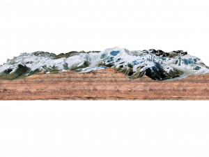 Gangkhar Puensum Mountain China Terrain Modelo 3D