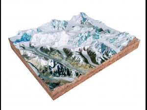 Gasherbrum Mountain Range Pakistan China terrain 3D Model