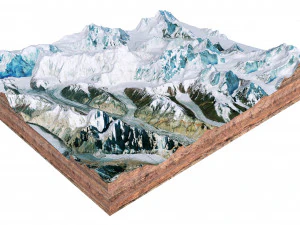 Gasherbrum Mountain Range Pakistan China terrain 3D Model