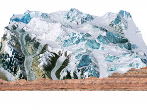 Gasherbrum Mountain Range Pakistan China terrain 3D 모델