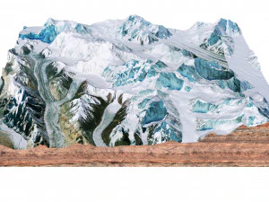 Gasherbrum Mountain Range Pakistan China terrain 3D Model