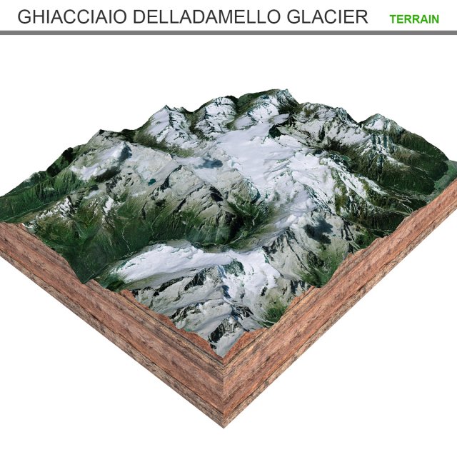Ghiacciaio dellAdamello Glacier Italy Terrain  3D Model .c4d .max .obj .3ds .fbx .lwo .lw .lws