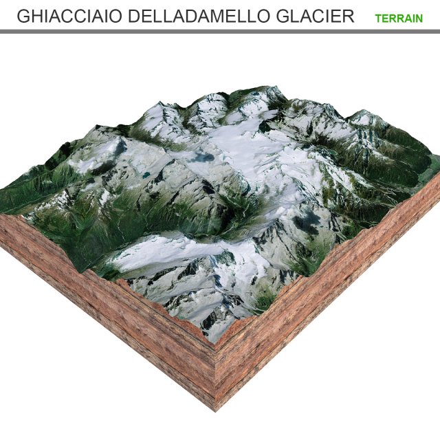 Ghiacciaio dellAdamello Glacier Italy Terrain Modelo 3D .c4d .max .obj .3ds .fbx .stl .blend 