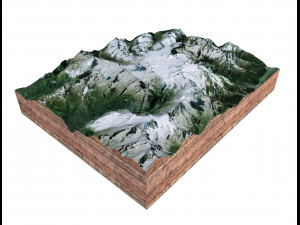 Ghiacciaio dellAdamello Glacier Italy Terrain Modelo 3D