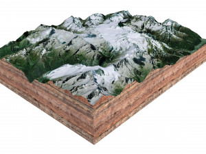 Ghiacciaio dellAdamello Glacier Italy Terrain Modelo 3D
