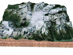 Ghiacciaio dellAdamello Glacier Italy Terrain Modelo 3D