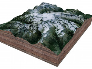Ghiacciaio dellAdamello Glacier Italy Terrain Modelo 3D