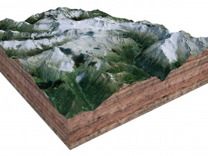 Ghiacciaio dellAdamello Glacier Italy Terrain Modelo 3D