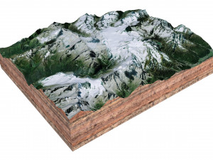 Ghiacciaio dellAdamello Glacier Italy Terrain Modelo 3D