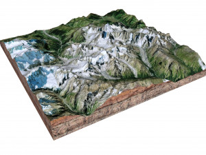 Glacier Mestia Svaneti Georgia Terrain 3D Model