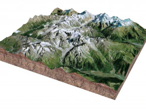 Glacier Mestia Svaneti Georgia Terrain 3D Model