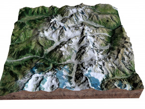 Glacier Mestia Svaneti Georgia Terrain 3D Model