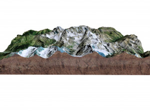 Glacier Mestia Svaneti Georgia Terrain 3D Model