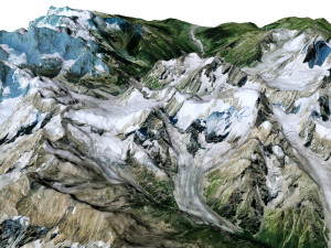 Glacier Mestia Svaneti Georgia Terrain 3D Model
