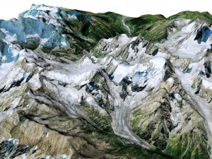 Glacier Mestia Svaneti Georgia Terrain 3D Model