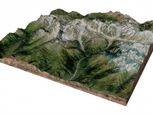 Glacier Mestia Svaneti Georgia Terrain 3D Model