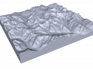 Glacier Mestia Svaneti Georgia Terrain 3D Model