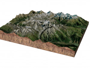 Glacier Mestia Svaneti Georgia Terrain 3D Model