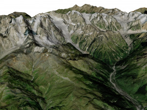 Glacier Mestia Svaneti Georgia Terrain 3D Model