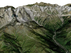 Glacier Mestia Svaneti Georgia Terrain 3D Model