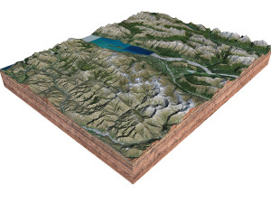 Glenorchy New Zealand Terrain 3Dモデル